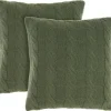 Pillows-Kirkland's Home Olive Cable Knit Throw Pillows, Set Of 2 Green