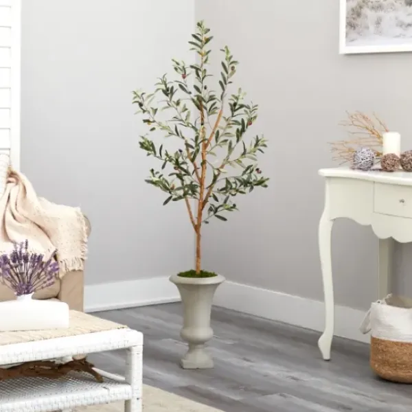 Trees & Topiaries-Kirkland's Home Olive Tree In Sandy Urn Planter