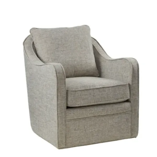 Accent Chairs-Kirkland's Home Olivia Oatmeal Swivel Accent Chair Ivory/Gray