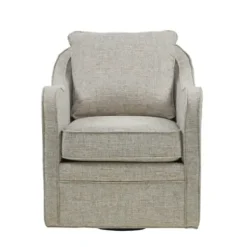 Accent Chairs-Kirkland's Home Olivia Oatmeal Swivel Accent Chair Ivory/Gray
