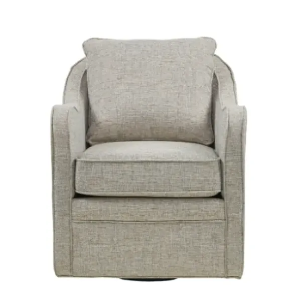 Accent Chairs-Kirkland's Home Olivia Oatmeal Swivel Accent Chair Ivory/Gray