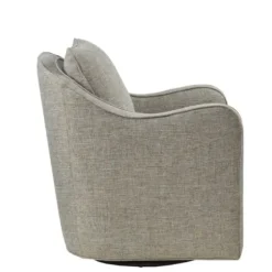Accent Chairs-Kirkland's Home Olivia Oatmeal Swivel Accent Chair Ivory/Gray