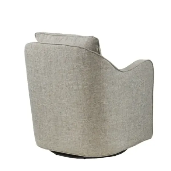 Accent Chairs-Kirkland's Home Olivia Oatmeal Swivel Accent Chair Ivory/Gray