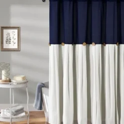 Shower Curtains-Kirkland's Home Ombre Gray Stripe Yarn Dyed Shower Curtain Tan