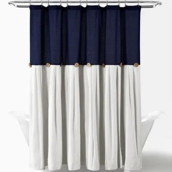Shower Curtains-Kirkland's Home Ombre Gray Stripe Yarn Dyed Shower Curtain Tan