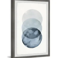 Framed Art-Kirkland's Home Ombre Overlapping Circles Giclee Framed Art Print Blue/White