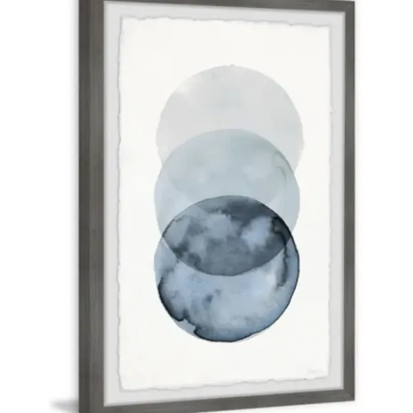 Framed Art-Kirkland's Home Ombre Overlapping Circles Giclee Framed Art Print Blue/White