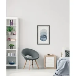 Framed Art-Kirkland's Home Ombre Overlapping Circles Giclee Framed Art Print Blue/White