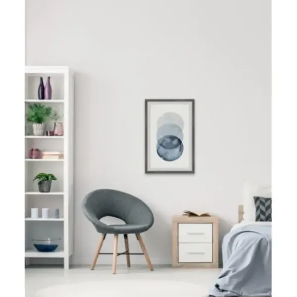Framed Art-Kirkland's Home Ombre Overlapping Circles Giclee Framed Art Print Blue/White