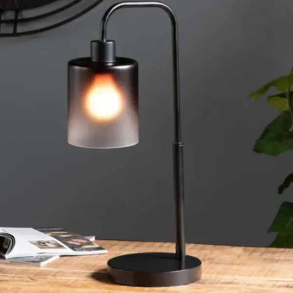 Table Lamps-Kirkland's Home Ombre Smoke Glass Task Lamp Gray