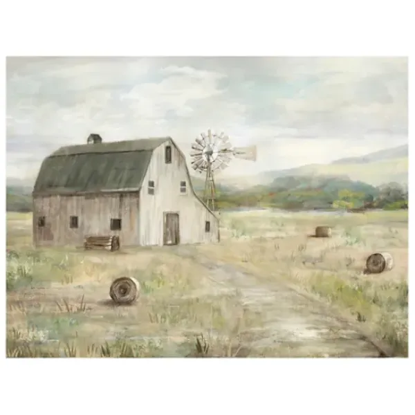 Canvas Art-Kirkland's Home On The Farm Giclee Canvas Art Print, 40X30 In. Gray/White/Green
