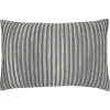 Pillows-Kirkland's Home Onyx Corded Line Stripe Lumbar Throw Pillow Black/Gray/White