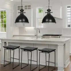 Bar Stools & Counter Height Stools-Kirkland's Home Onyx Modern Metal Curve Seat Bar Stool Black