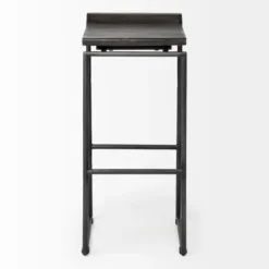 Bar Stools & Counter Height Stools-Kirkland's Home Onyx Modern Metal Curve Seat Bar Stool Black
