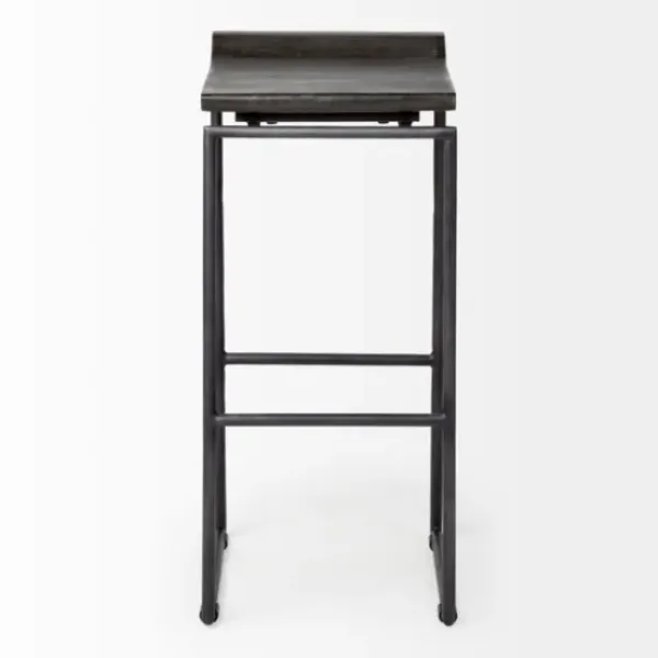 Bar Stools & Counter Height Stools-Kirkland's Home Onyx Modern Metal Curve Seat Bar Stool Black