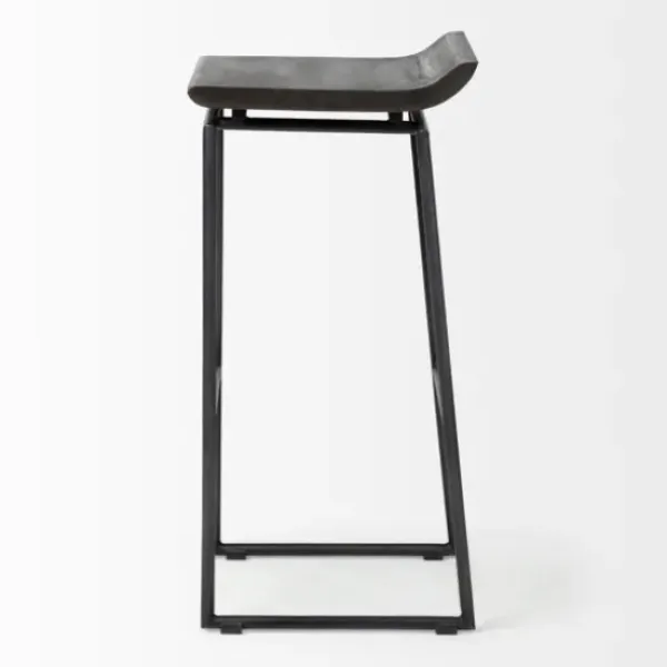 Bar Stools & Counter Height Stools-Kirkland's Home Onyx Modern Metal Curve Seat Bar Stool Black