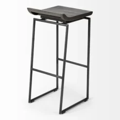 Bar Stools & Counter Height Stools-Kirkland's Home Onyx Modern Metal Curve Seat Bar Stool Black