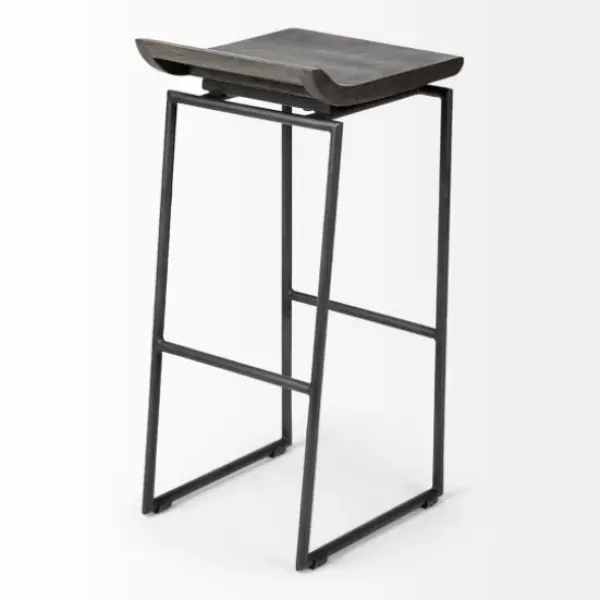 Bar Stools & Counter Height Stools-Kirkland's Home Onyx Modern Metal Curve Seat Bar Stool Black