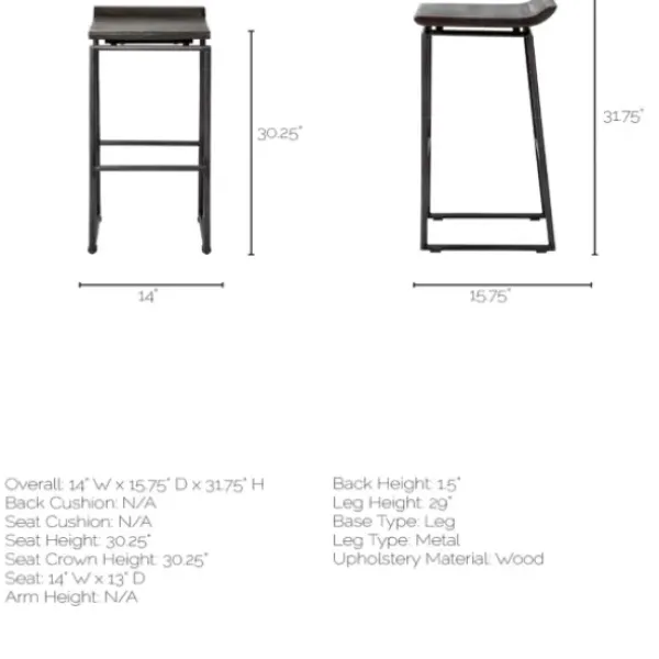 Bar Stools & Counter Height Stools-Kirkland's Home Onyx Modern Metal Curve Seat Bar Stool Black
