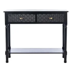 Console Tables-Kirkland's Home Onyx Raised Texture Diamond Console Table Black