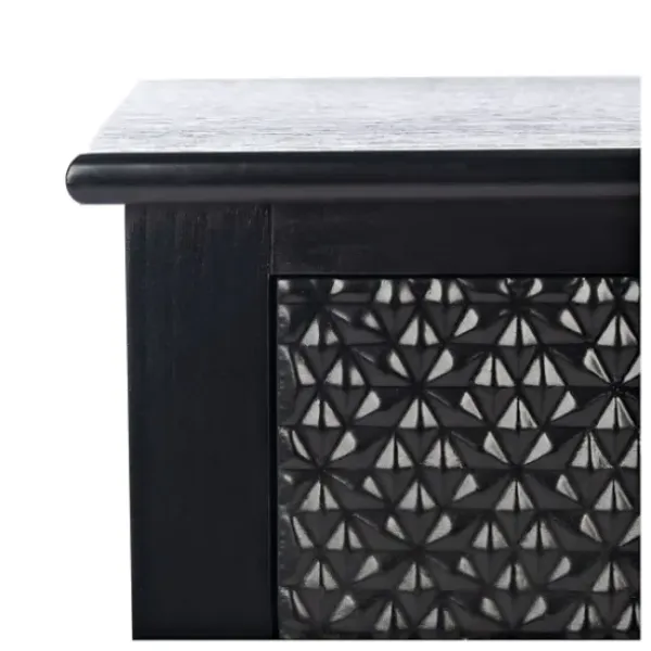 Console Tables-Kirkland's Home Onyx Raised Texture Diamond Console Table Black