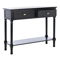 Console Tables-Kirkland's Home Onyx Raised Texture Diamond Console Table Black