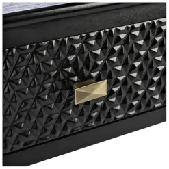 Console Tables-Kirkland's Home Onyx Raised Texture Diamond Console Table Black
