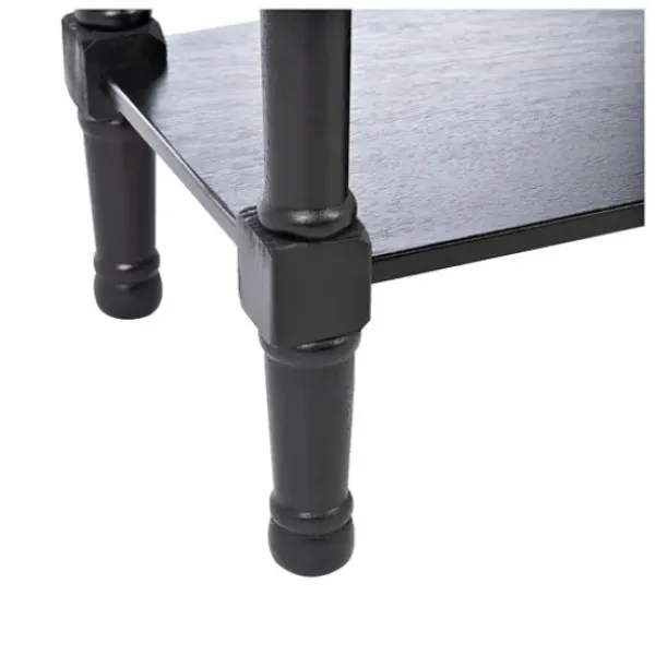 Console Tables-Kirkland's Home Onyx Raised Texture Diamond Console Table Black