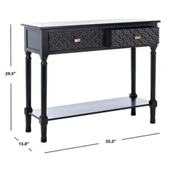 Console Tables-Kirkland's Home Onyx Raised Texture Diamond Console Table Black