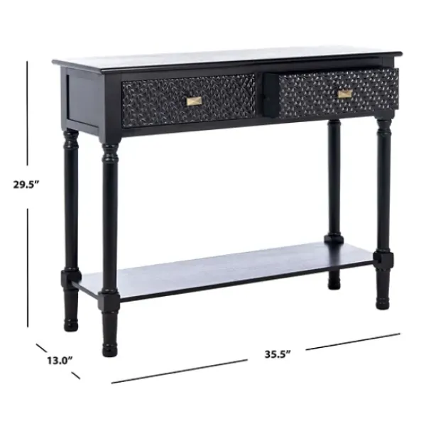 Console Tables-Kirkland's Home Onyx Raised Texture Diamond Console Table Black