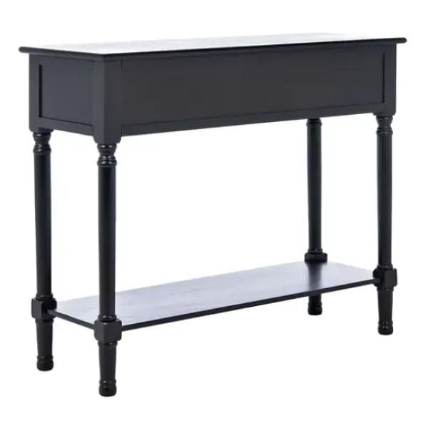 Console Tables-Kirkland's Home Onyx Raised Texture Diamond Console Table Black