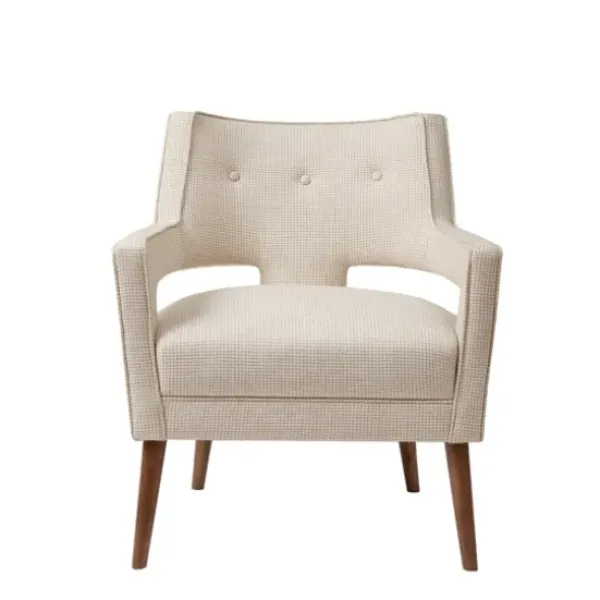 Accent Chairs-Kirkland's Home Open Back Mid-Century Modern Nicoli Armchair Ivory