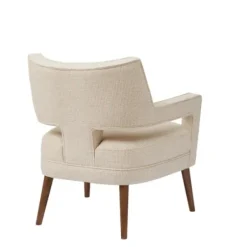 Accent Chairs-Kirkland's Home Open Back Mid-Century Modern Nicoli Armchair Ivory