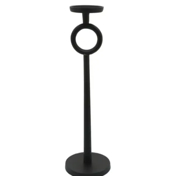 Candle Holders-Kirkland's Home Open Circle Taper Candle Holder, 21 In. Black