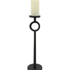 Candle Holders-Kirkland's Home Open Circle Taper Candle Holder, 21 In. Black