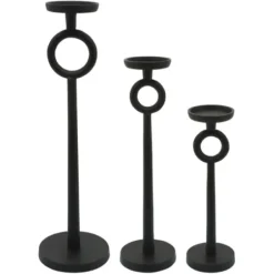 Candle Holders-Kirkland's Home Open Circle Taper Candle Holder, 21 In. Black
