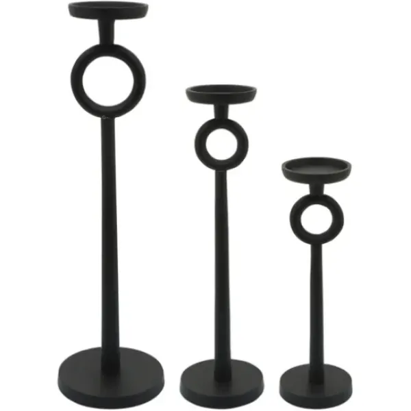 Candle Holders-Kirkland's Home Open Circle Taper Candle Holder, 13 In. Black