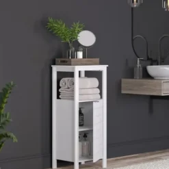 Cabinets & Sideboards-Kirkland's Home Open Shelf Cabinet White