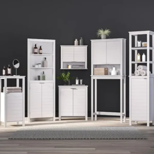 Cabinets & Sideboards-Kirkland's Home Open Shelf Cabinet White