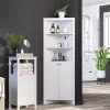 Cabinets & Sideboards-Kirkland's Home Open Shelf Corner Cabinet White