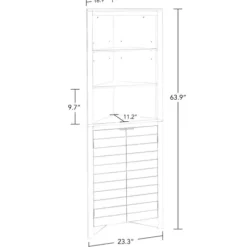 Cabinets & Sideboards-Kirkland's Home Open Shelf Corner Cabinet White