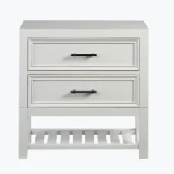 Nightstands-Kirkland's Home Open Slat Serena Nightstand White