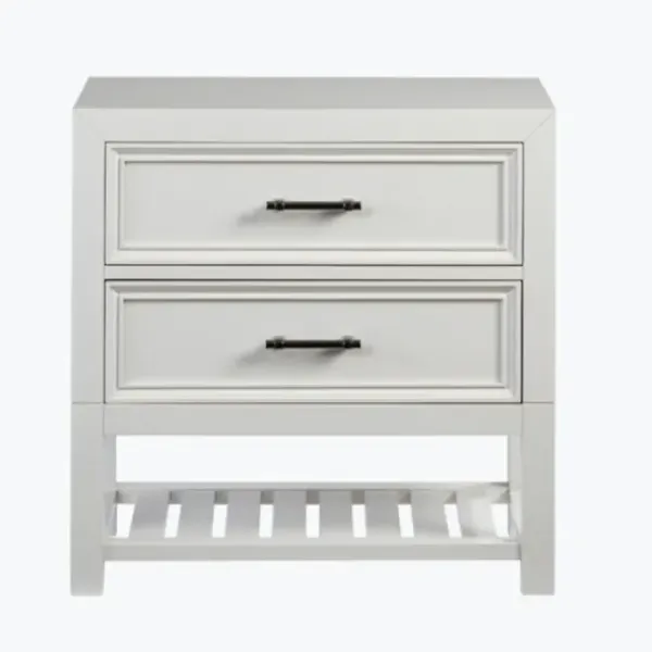Nightstands-Kirkland's Home Open Slat Serena Nightstand White