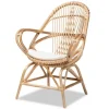 Accent Chairs-Kirkland's Home Open Woven Rattan Accent Chair White
