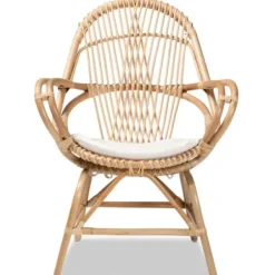 Accent Chairs-Kirkland's Home Open Woven Rattan Accent Chair White