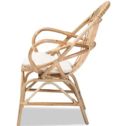 Accent Chairs-Kirkland's Home Open Woven Rattan Accent Chair White