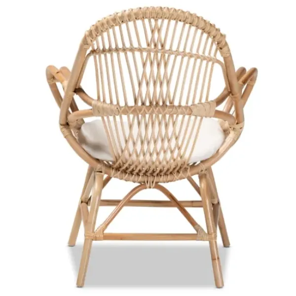 Accent Chairs-Kirkland's Home Open Woven Rattan Accent Chair White