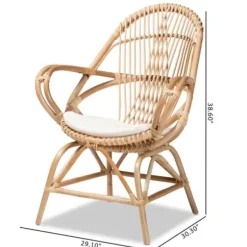 Accent Chairs-Kirkland's Home Open Woven Rattan Accent Chair White