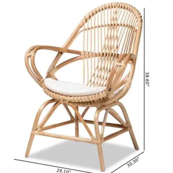 Accent Chairs-Kirkland's Home Open Woven Rattan Accent Chair White