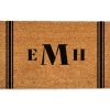 Doormats-Kirkland's Home Orange And Black Western Diamond Doormat Black/Orange/Ivory